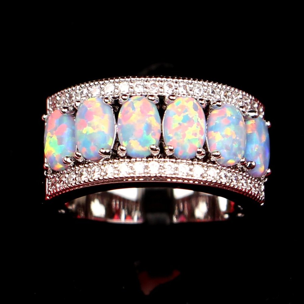 Peermont Jewelry 18k White Gold Fire Opal Ring NEW